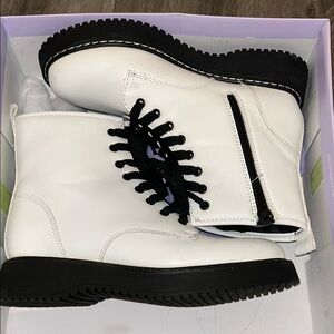Madden Girl White Lace-Up Boots